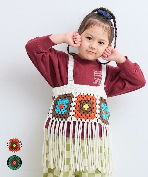 2WAYクロシェフリンジビスチェ