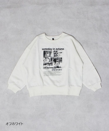 ビッグシルエットフォトプリントトレ-ナ-