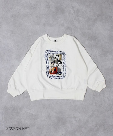 ビッグシルエットフォトプリントトレ-ナ-