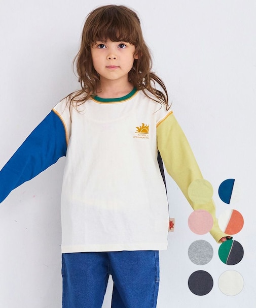 防汚加工ワンポイントラインスリ－ブロンT