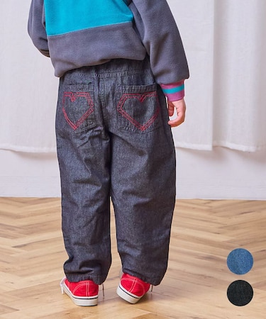 ハイウエストフリルデニムパンツ