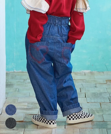 ハイウエストフリルデニムパンツ