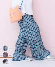 ギンガムプリーツフレアパンツ