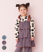 ギンガムプリーツティアードワンピース