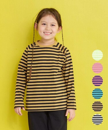 サキソメボーダーカットソー