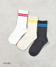 3P リブ編みソックス