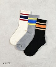 3P リブ編みソックス