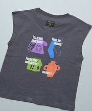 前後プリントフレンチスリーブTシャツ