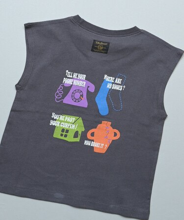 前後プリントフレンチスリーブTシャツ