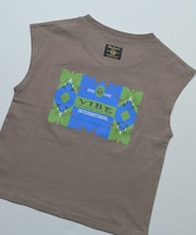 前後プリントフレンチスリーブTシャツ