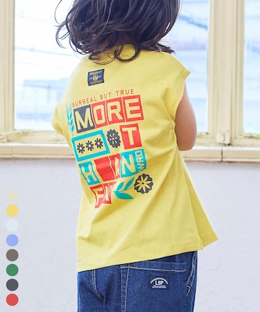 前後プリントフレンチスリーブTシャツ