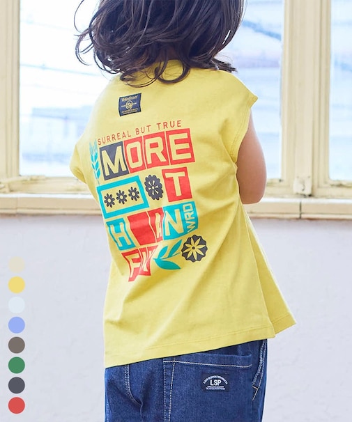 前後プリントフレンチスリーブTシャツ