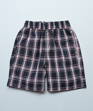 先染めチェックショートパンツ