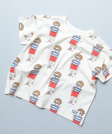 総柄ワイド半袖Tシャツ