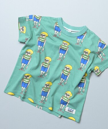 総柄ワイド半袖Tシャツ