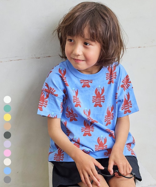 総柄ワイド半袖Tシャツ