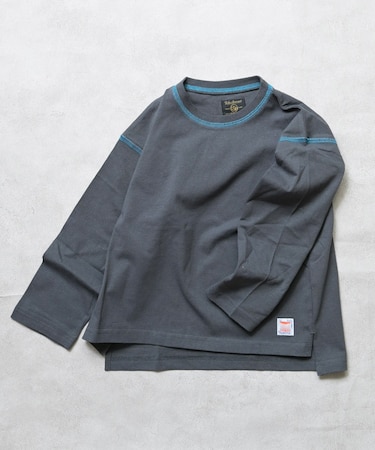 配色ステッチ長袖Tシャツ