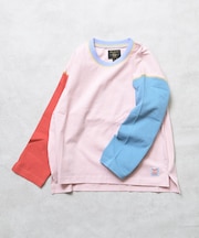 配色ステッチ長袖Tシャツ