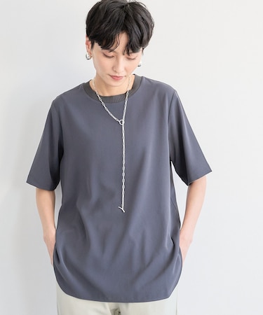 ダブルクロスハーフスリーブプルオーバー