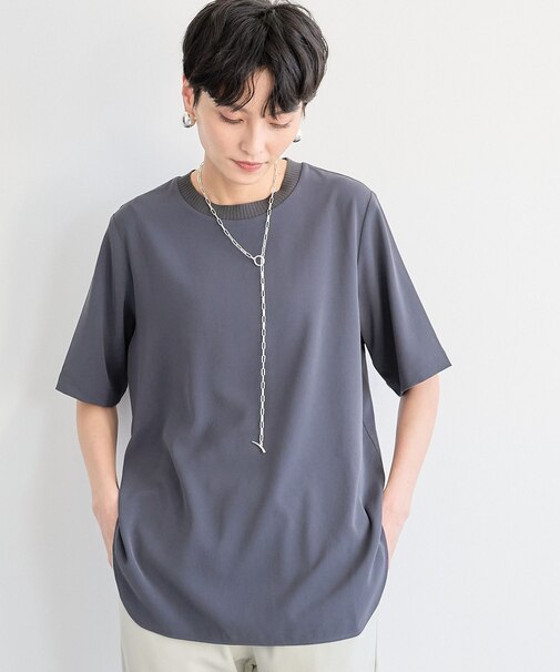 ダブルクロスハーフスリーブプルオーバー