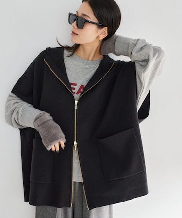 ＜セットアップ対応＞ミラノリブフーディーポンチョ