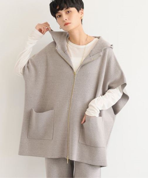 ＜セットアップ対応＞ミラノリブフーディーポンチョ