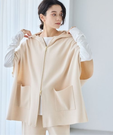 ＜セットアップ対応＞ミラノリブフーディーポンチョ