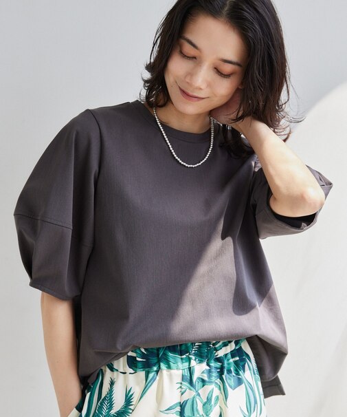 トリコットランタンスリーブプルオーバー