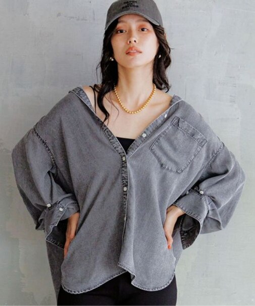 ライトデニムBIGシルエットシャツ＜セットアップ対応＞