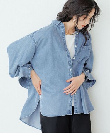 ライトデニムBIGシルエットシャツ＜セットアップ対応＞