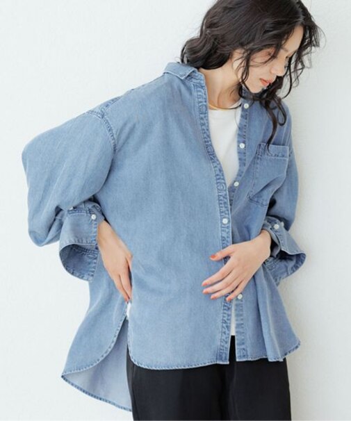 ライトデニムBIGシルエットシャツ＜セットアップ対応＞