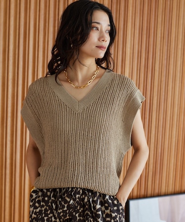 テープヤーン深Ｖニット / ハンドウォッシャブル