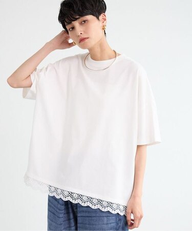 レースヘムプルオーバー