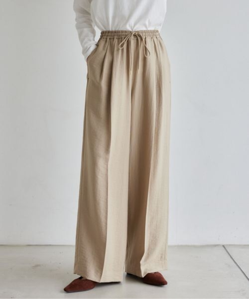 フィラメントツイルワイドパンツ / ハンドウォッシャブル｜バン