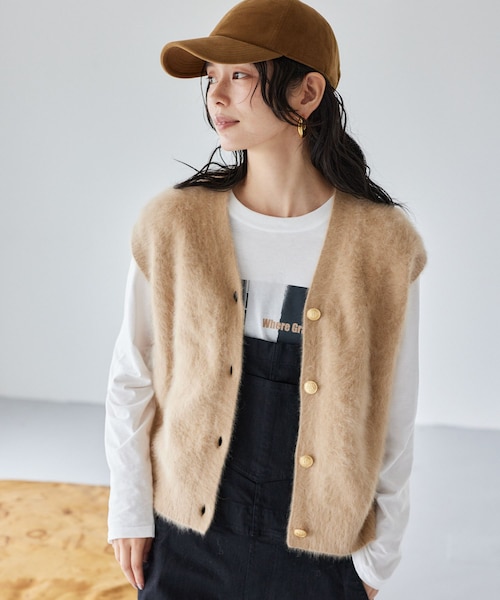 【美品】フォックスカシミヤ　ジレ ベスト FOXカシミヤベスト｜バンヤードストームの通販｜&mall（アンド