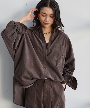 ワイドシルエットコーデュロイシャツ / マシンウォッシャブル