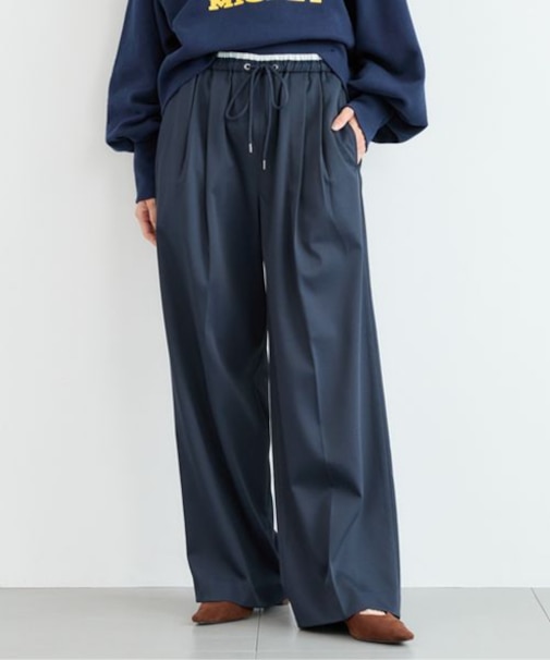 ウォームサテンワイドパンツ