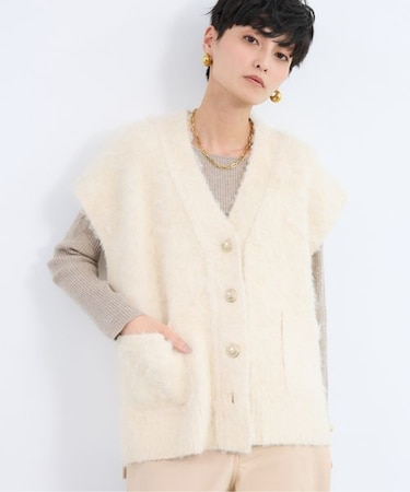 起毛金ボタンベスト / ハンドウォッシャブル