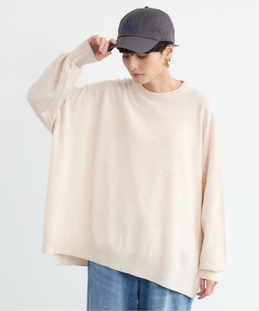 ハイゲージクルーポンチョニット