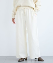 ウォームツイルストレッチワイドパンツ / ハンドウォッシャブル【吸湿発熱】