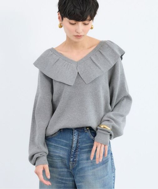 2WAYフレアカラーニット