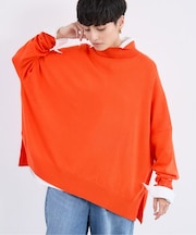 ハイネックワイドポンチョニット