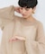 モヘア袖ボリュームニット