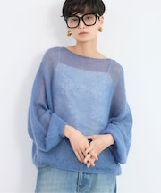 モヘア袖ボリュームニット