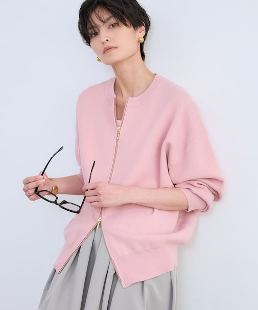 ミラノリブZIPカーデ＜セットアップ対応＞