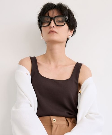 綿シルクベアテレコタンク