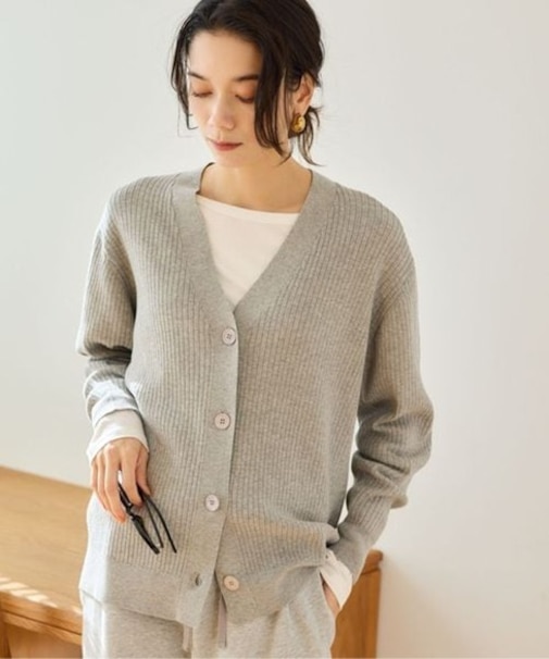 ワイドリブカーデ / ハンドウォッシャブル