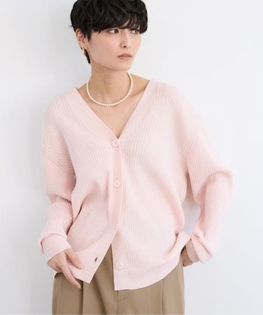 ワイドリブカーデ / ハンドウォッシャブル