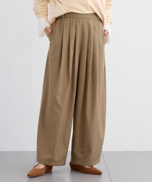 ウエストボタンタタックパンツ / ハンドウォッシャブル