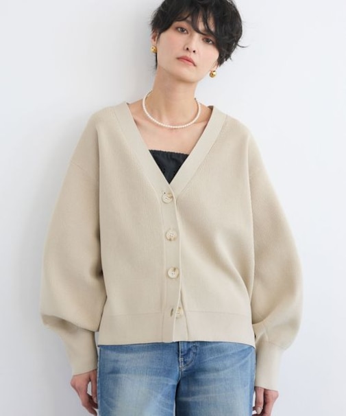 軽量畦編みカーディガン